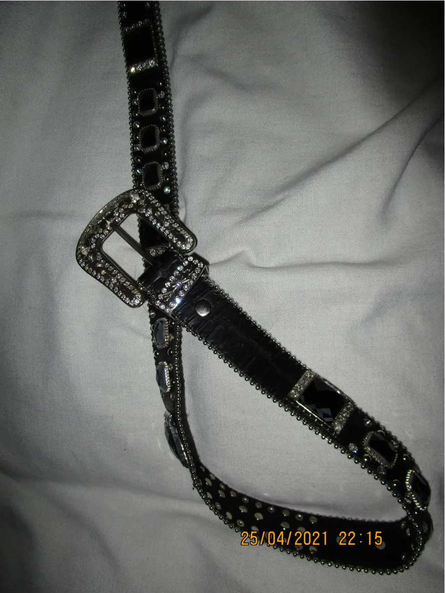 Black Bling Belt - Ladies size L OUT of Stock