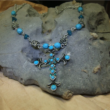 Blue Cross Necklace