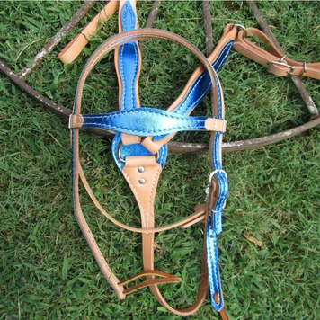 Blue Metallic Set, Headstall & Breastcollar