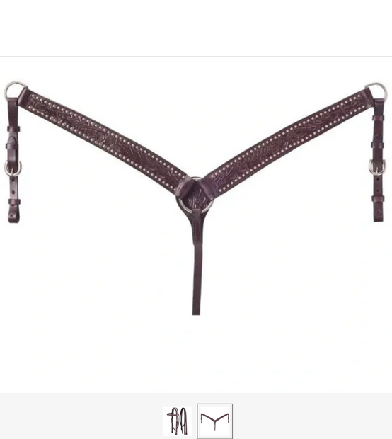 SET Leather Breastcollar & Headstall with Spots