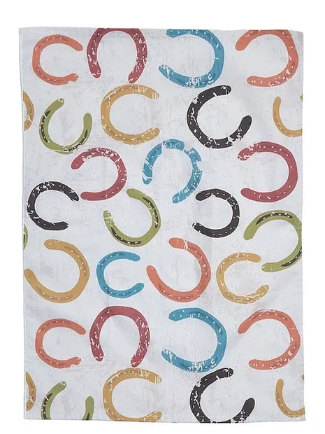Colorful Horseshoes Flour Sack Kitchen Towel