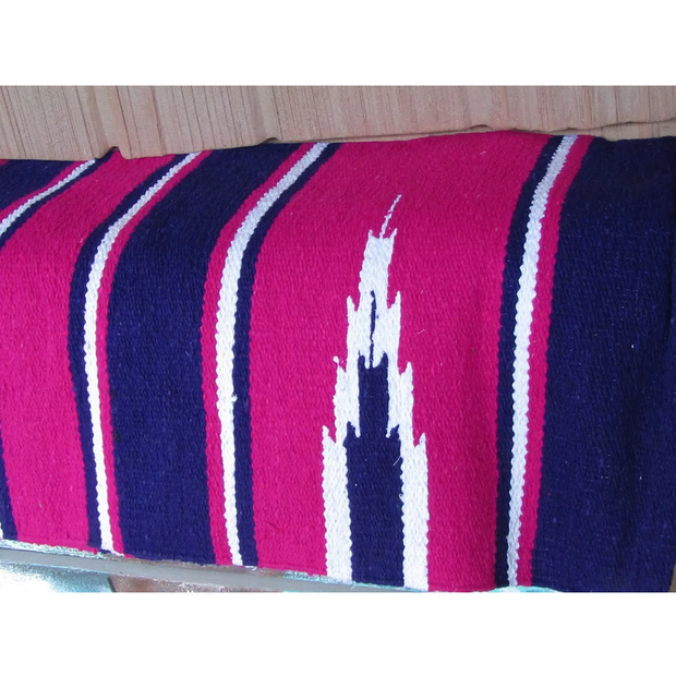 Navajo 30" x 30" Saddle Blanket in Hot Pink and Dark Purple