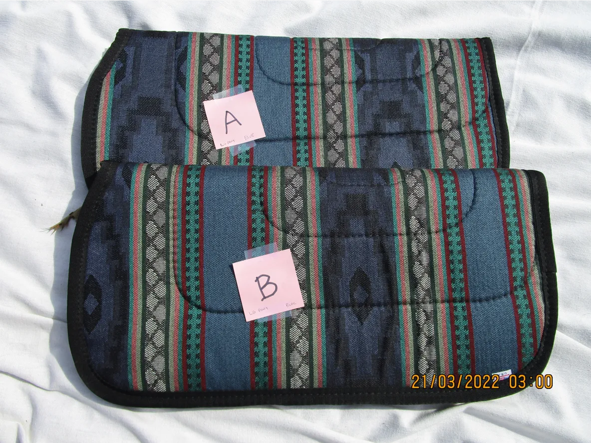 Large Pony Saddle Pad in Southwest Pattern, Blues