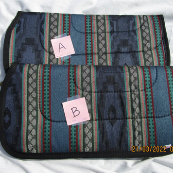 Large Pony Saddle Pad in Southwest Pattern, Blues