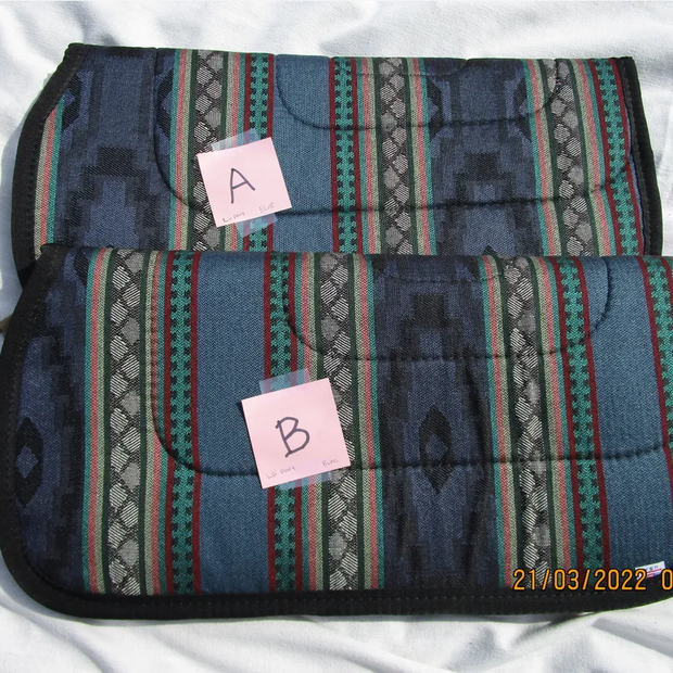 Large Pony Saddle Pad in Southwest Pattern, Blues