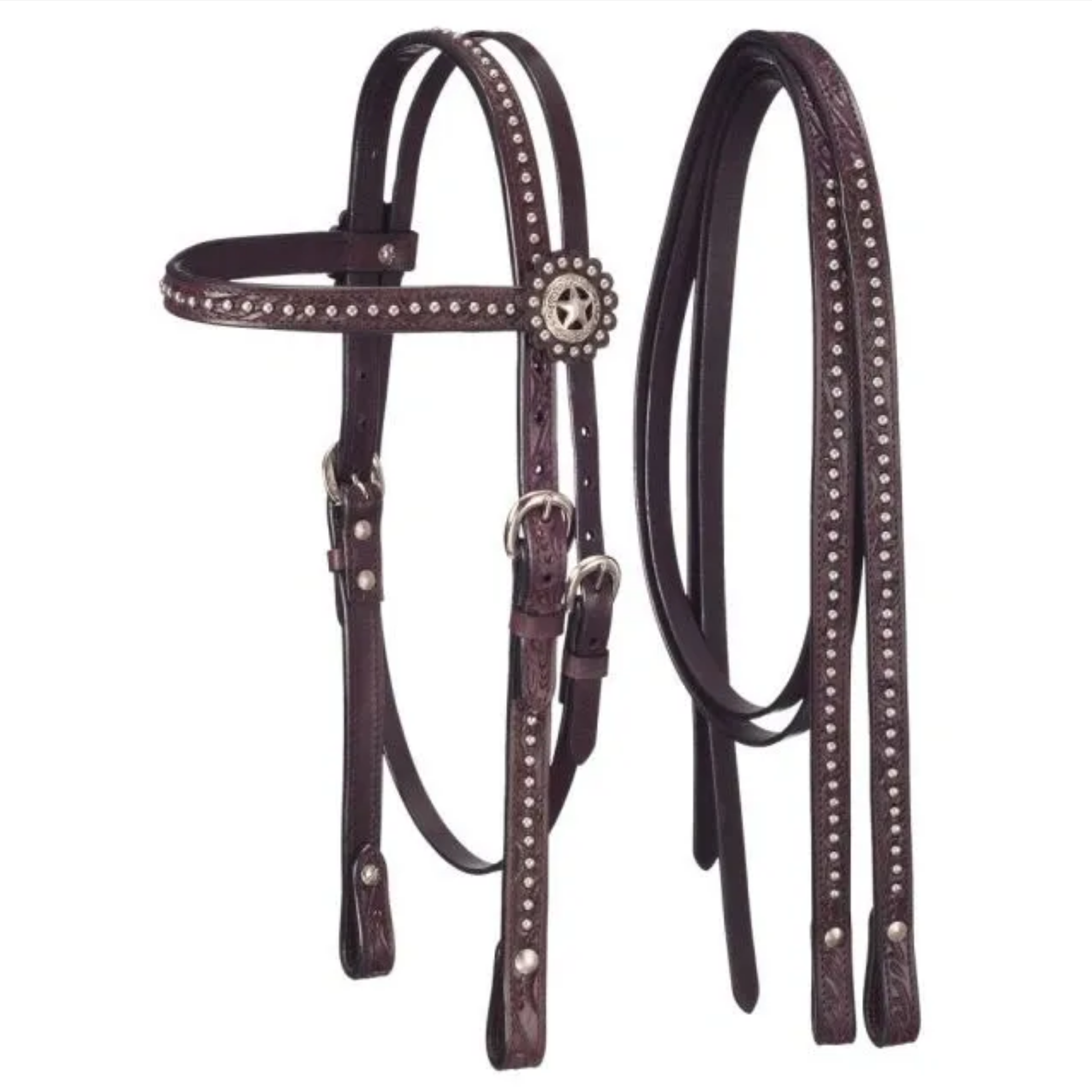 SET Leather Breastcollar & Headstall with Spots