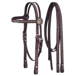 SET Leather Breastcollar & Headstall with Spots