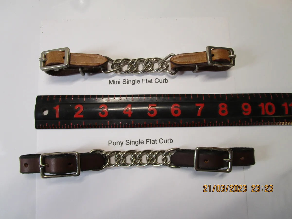 Single Flat link chain curb strap