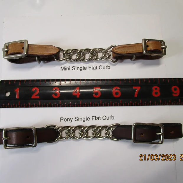 Single Flat link chain curb strap