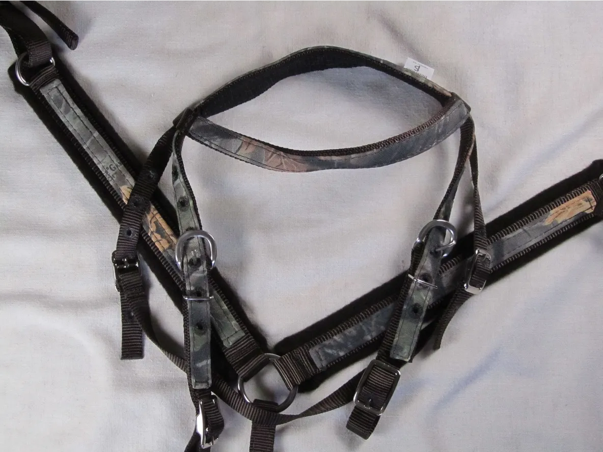 Pony Nylon Camo Set, Headstall - Breastcollar - Rope Rein