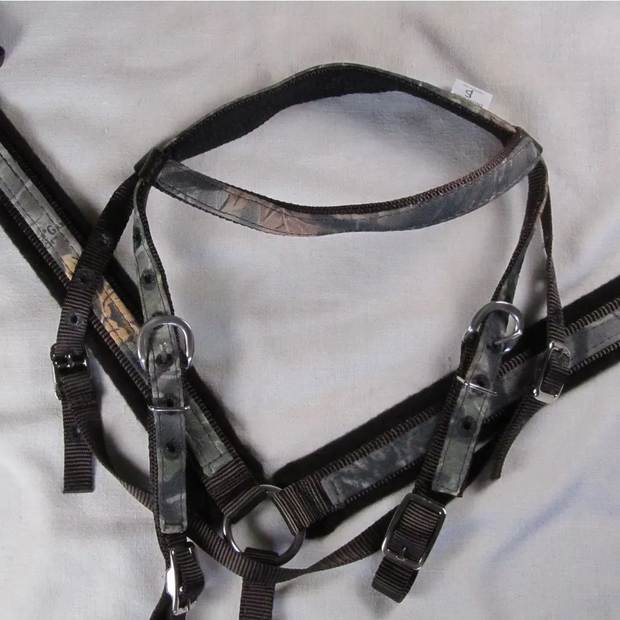 Pony Nylon Camo Set, Headstall - Breastcollar - Rope Rein