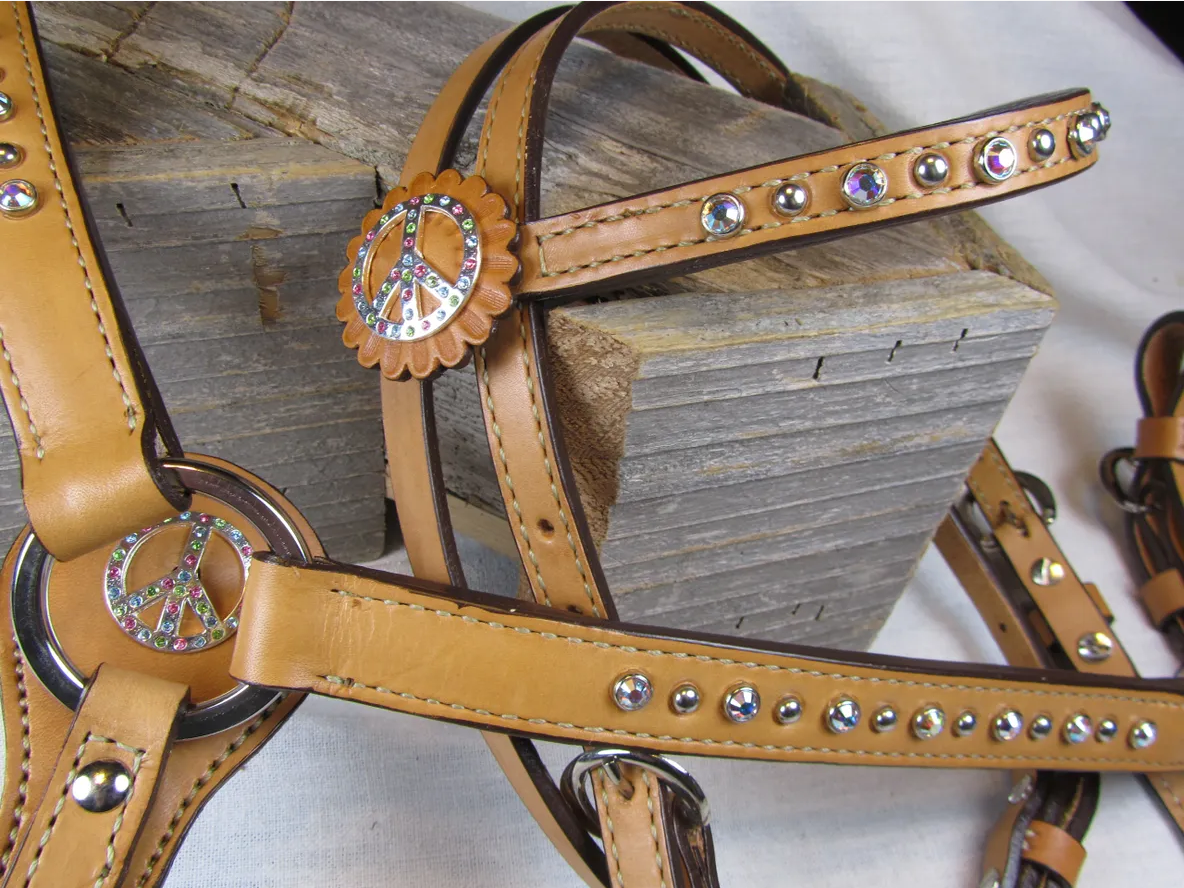 Peace Sign Headstall & Breastcollar Set