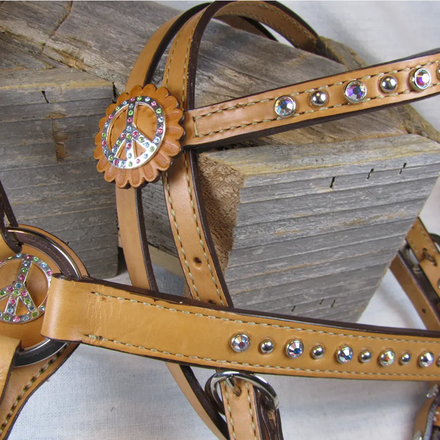 Peace Sign Headstall & Breastcollar Set