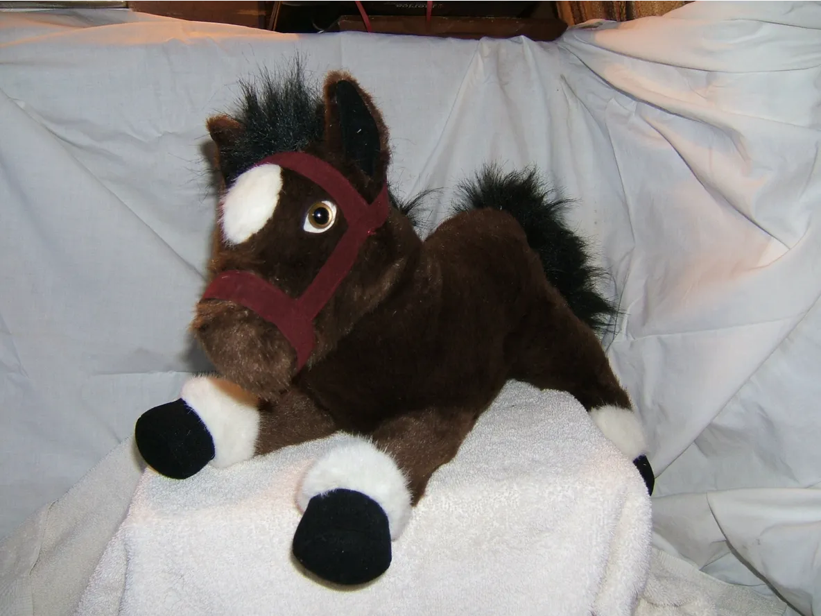 Plush Resting Pony - Bay or Palomino