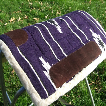 Sierra Navajo Pony Saddle Pad Purple w/fleece bottom 2 sizes 24