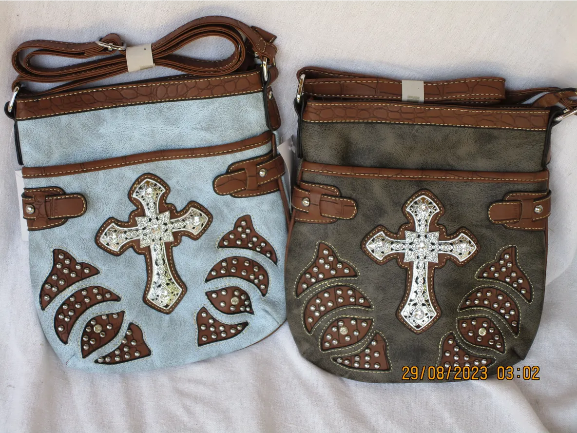 Purse with Silver & Crystal Cross