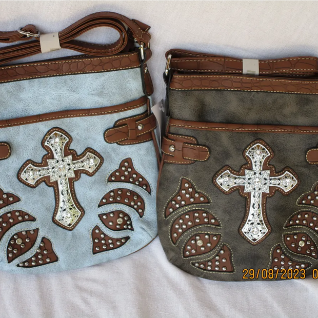 Purse with Silver & Crystal Cross