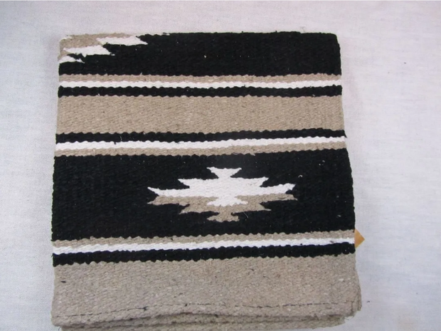 Sierra Navajo 26" x 26" Saddle Blanket Taupe/Beige