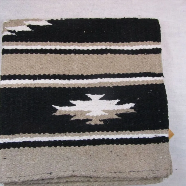 Sierra Navajo 26" x 26" Saddle Blanket Taupe/Beige