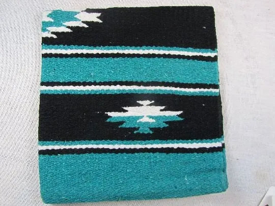 READ BELOW Sierra Navajo 26" x 26" Saddle Blanket Teal
