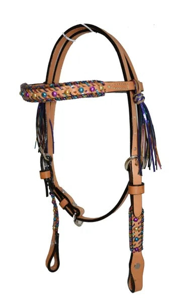 Fiesta Trim Leather Headstall & Breastcollar Set