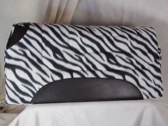 Zebra Pony Pad with Wear Leathers 24" x 24" Fleece