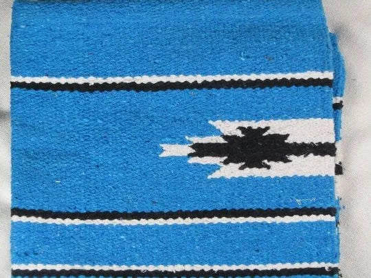 Sierra Navajo 19" x 19" Mini Saddle Blanket Teal Blue
