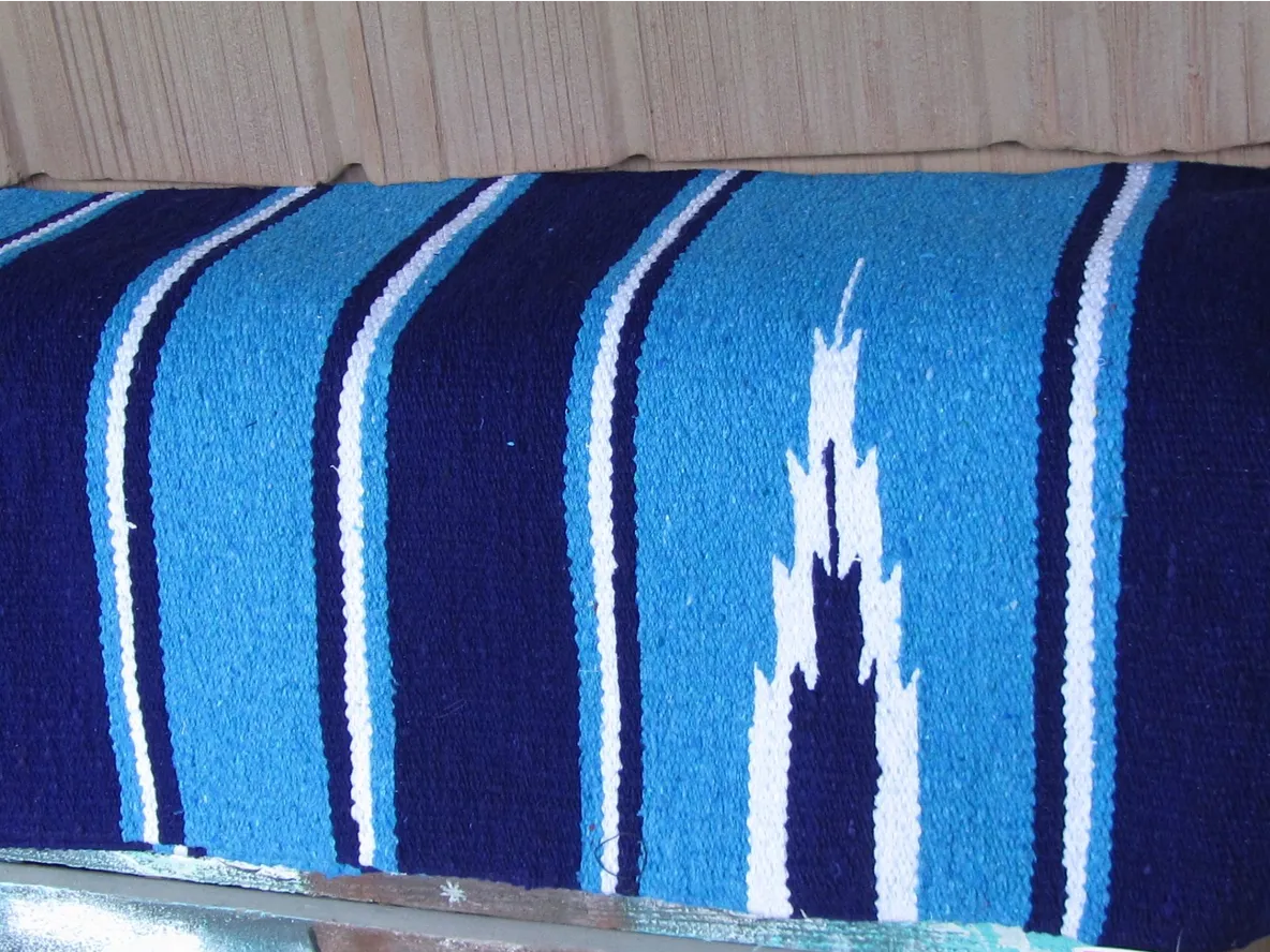 Navajo 30" x 30" Saddle Blanket Blue