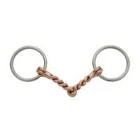 Copper Mouth Twisted Wire Loose Ring Snaffle 3 3/4