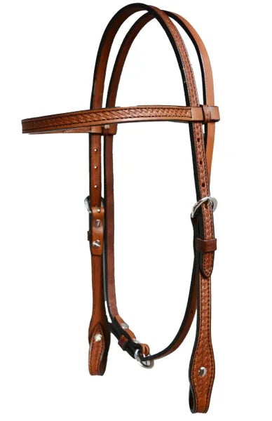 Basketweave Headstall or Breastcollar in Toast or Golden