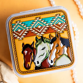 Jewelry Box with 3 Horse Heads
