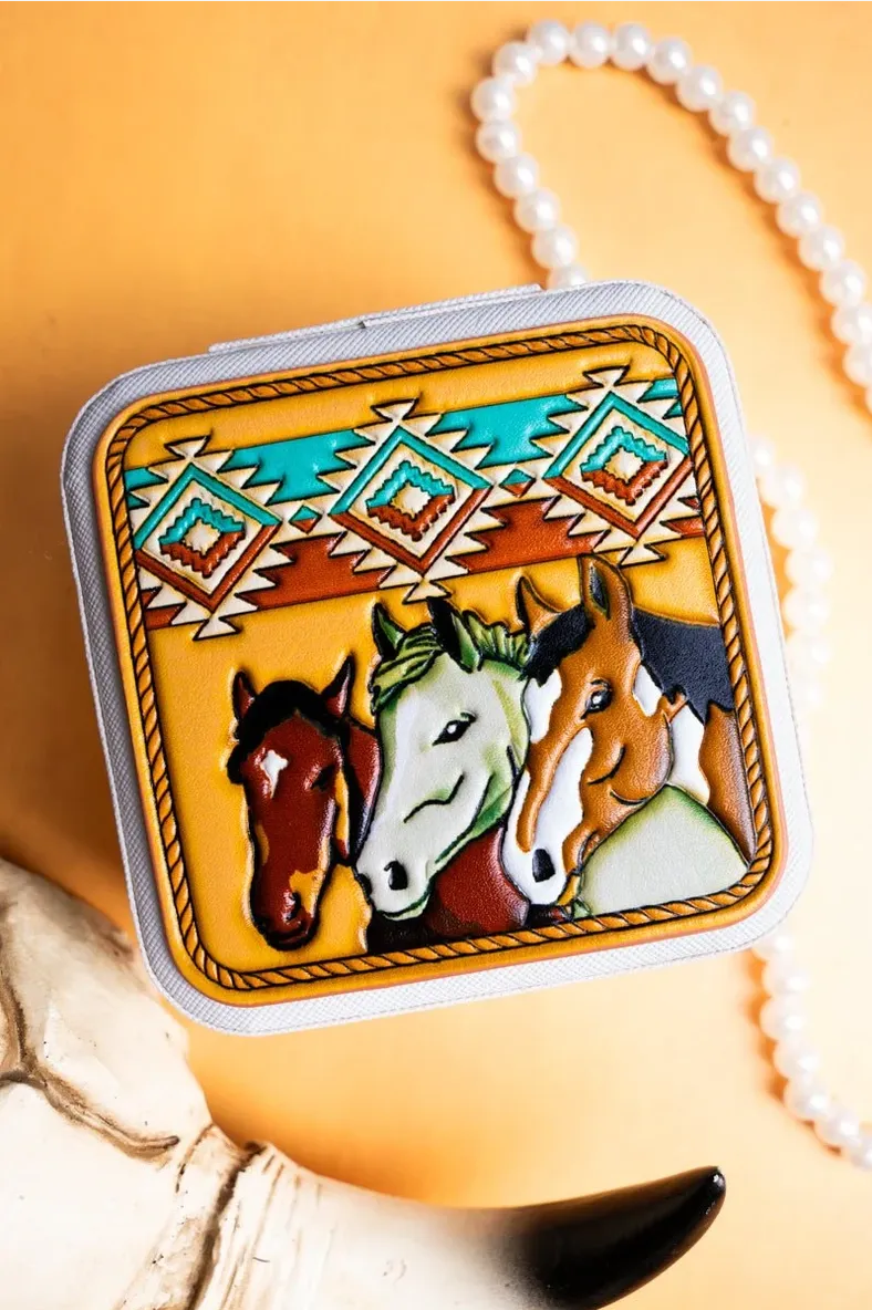 Jewelry Box with 3 Horse Heads