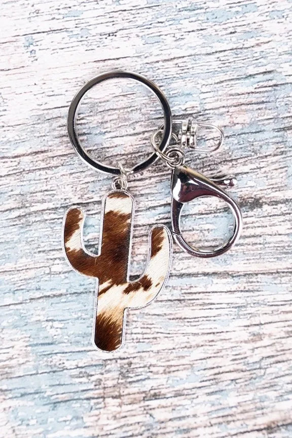 Keychain, Cactus in Brown Cow