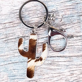 Keychain, Cactus in Brown Cow