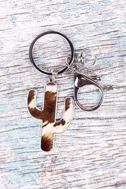 Keychain, Cactus in Brown Cow