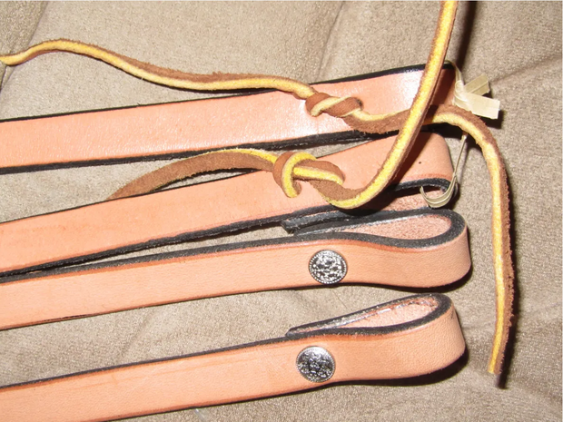 Leather Reins, Split TIE END, 3 sizes, 3 colors
